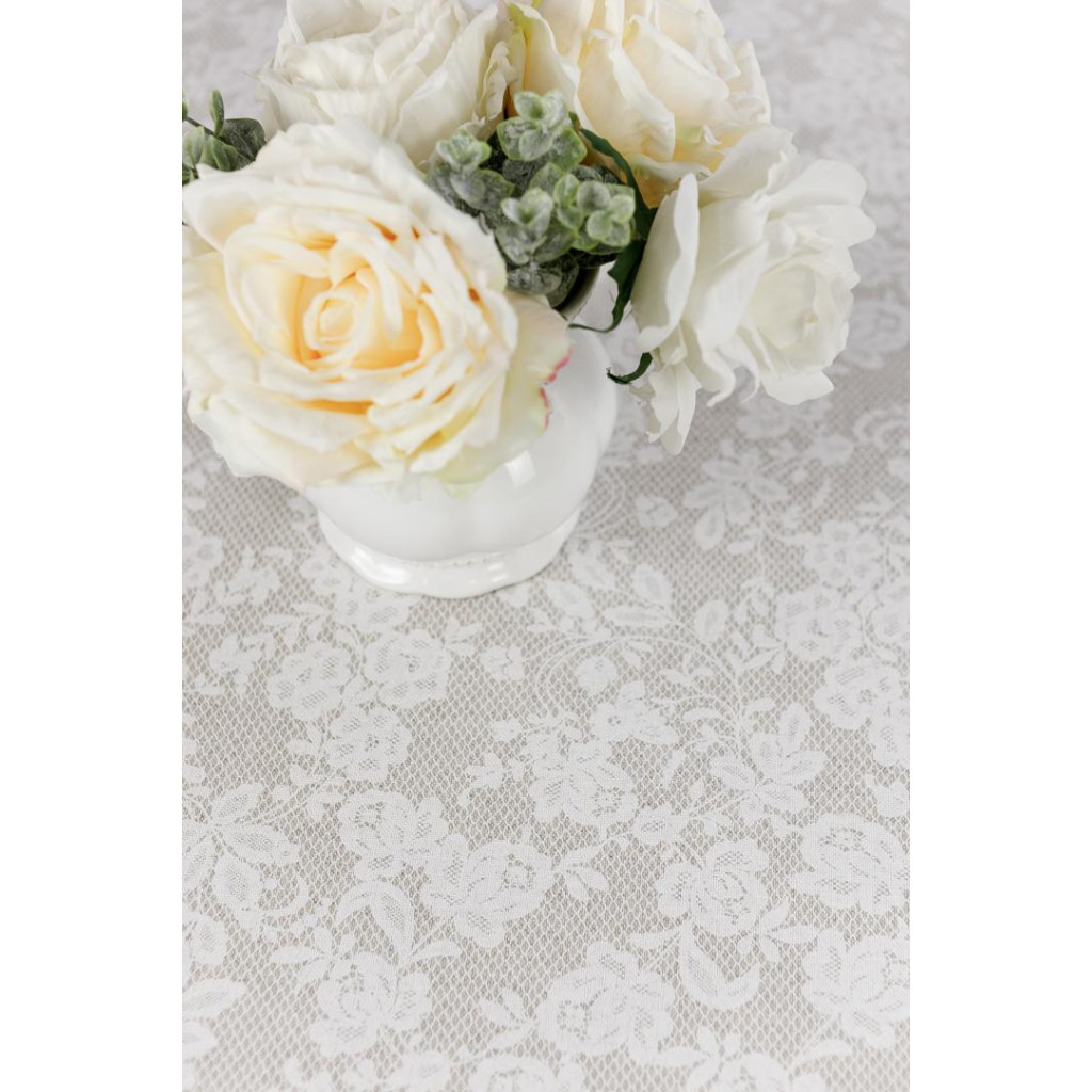 Скатертина Прованс непромокаюча Simfoni Мереживо на натюрель D-180 см (033841) - зображення 3