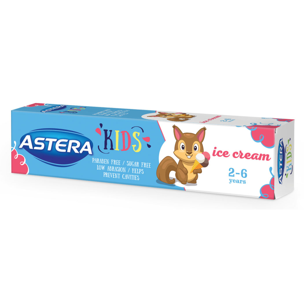 Дитяча зубна паста Astera Kids (2-6 років) зі смаком морозива 50 мл (3800013519578) - зображення 1