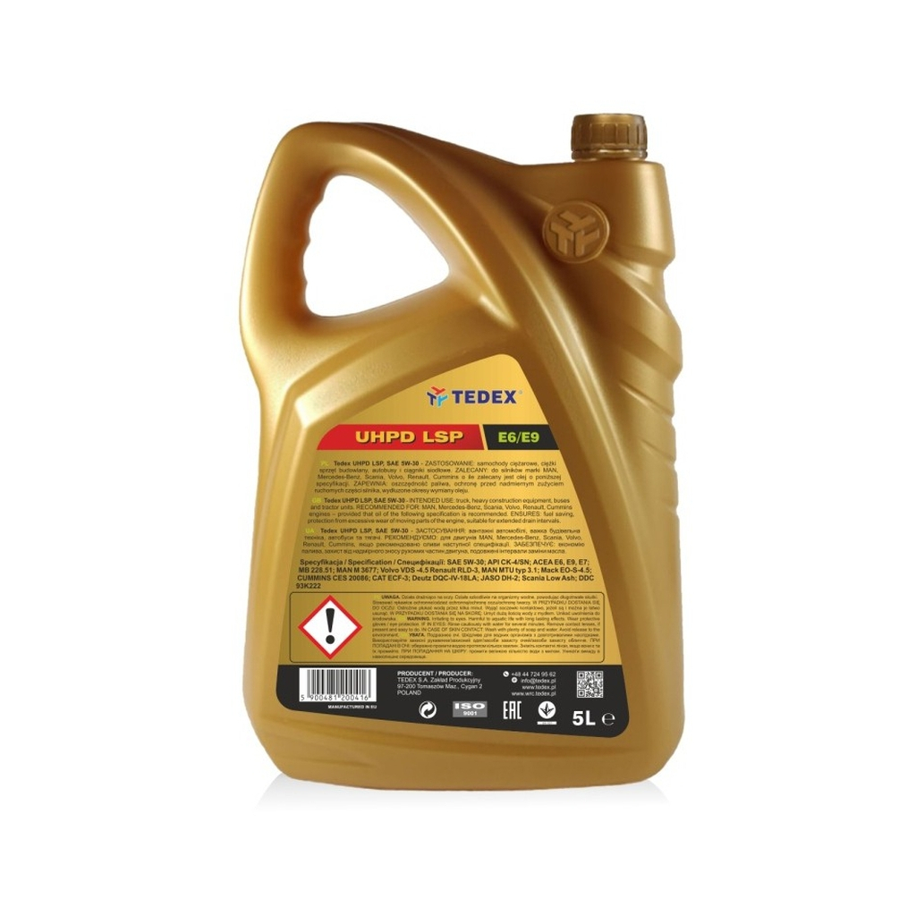 Моторна олива TEDEX Syntheic UHPD LSP 5W-30 5л. - picture 2