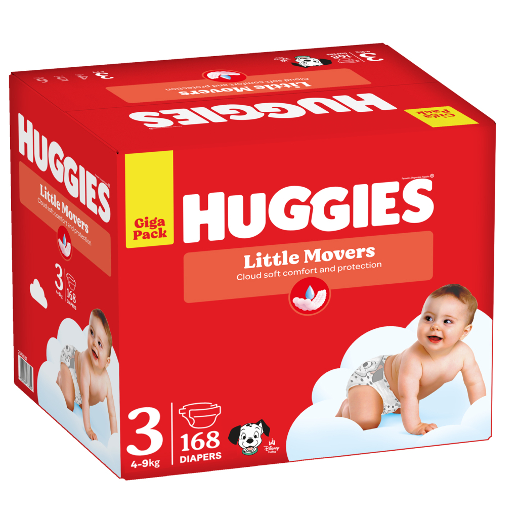 Підгузки Huggies Little Movers 3 (4-9 кг) M-pack, 168 шт (5029053577852) - изображение 2