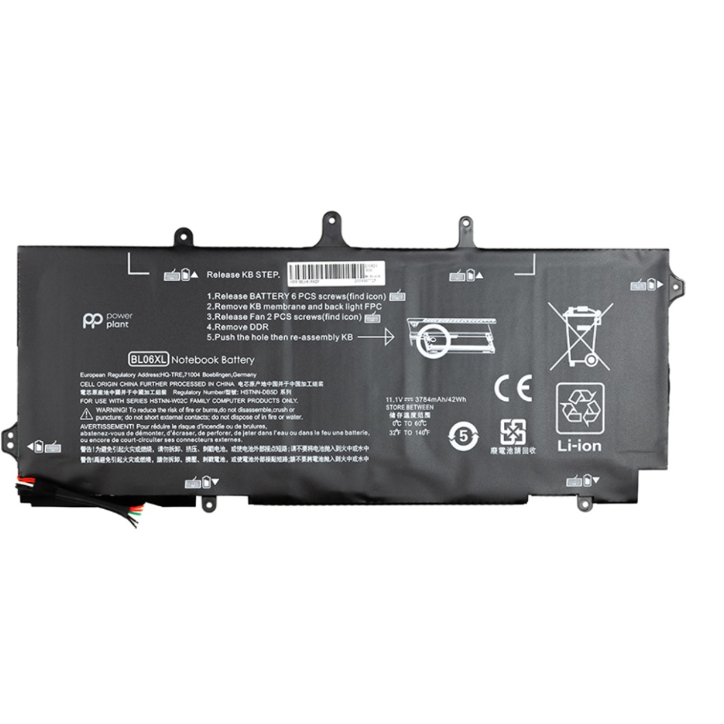 Акумулятор до ноутбука PowerPlant HP EliteBook Folio 1040 G0 (BL06XL) 11.1V 42Wh (NB461165) - зображення 1