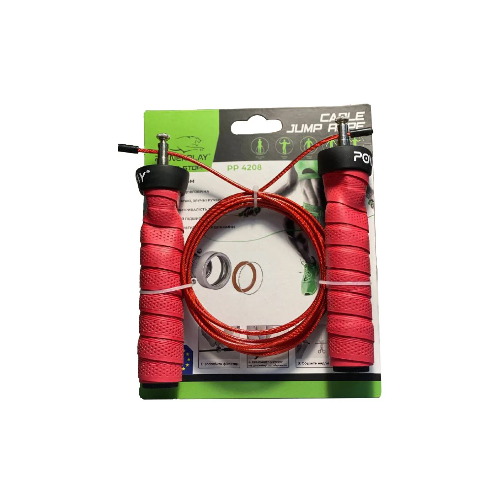 Скакалка PowerPlay 4208 швидкісна Червона (PP_4208_Red) - зображення 2