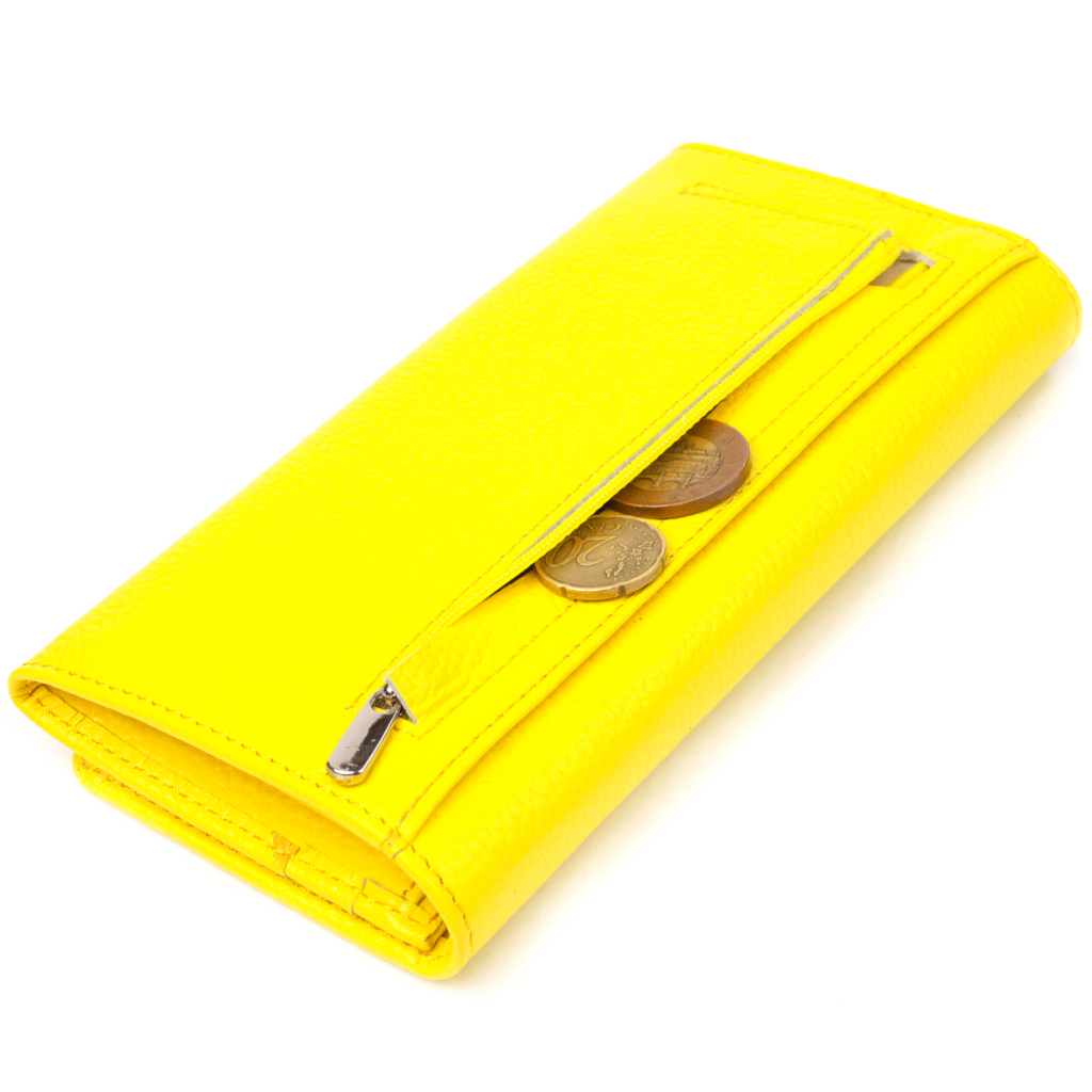 Гаманець Canpellini З натуральної шкіри флотар Лимонний (21612) - зображення 7