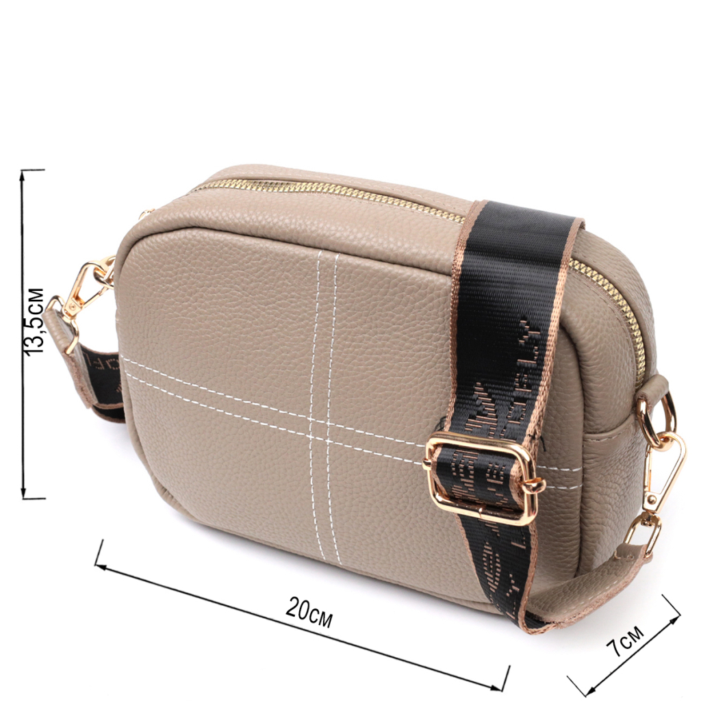 Сумка Vintage З натуральної м'якої шкіри Бежева (22318) - зображення 3