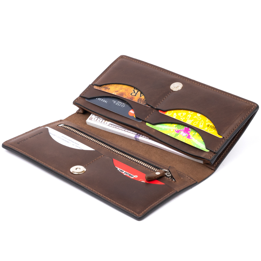 Гаманець Grande Pelle На магнітній кнопці Шоколадний (11314) - зображення 7