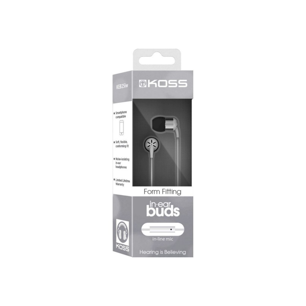 Навушники Koss KEB25iW In-Ear Mic White (189650.101) - зображення 3