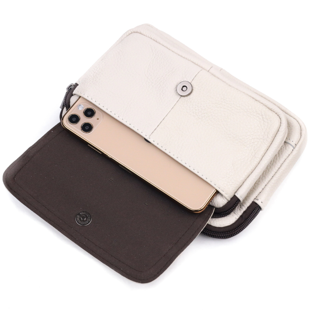 Сумка Vintage На пояс з натуральної шкіри Біла (21305) - зображення 8