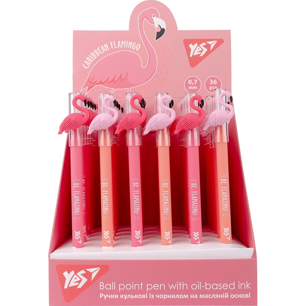Ручка кулькова Yes Caribbean flamingo 0,7 мм синя (412003) - зображення 5