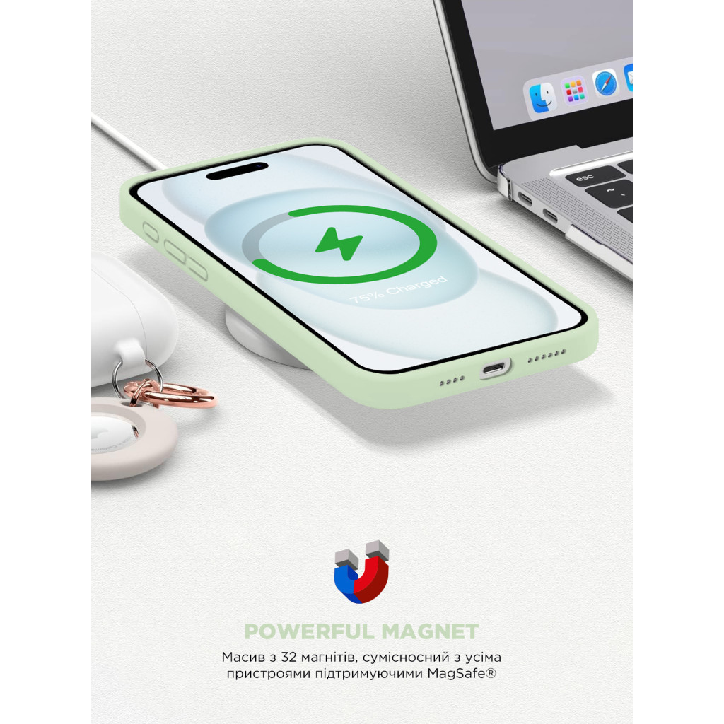 Чохол до мобільного телефона Armorstandart ICON2 MagSafe Apple iPhone 15 Soft Mint (ARM77010) - зображення 9