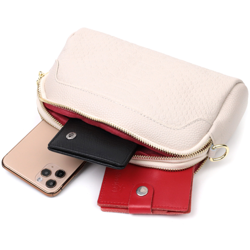 Сумка Vintage На два відділення з натуральної шкіри Біла (22357) - зображення 8