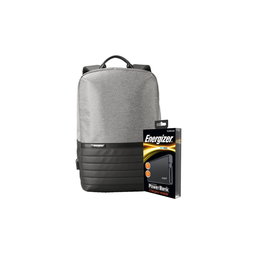 Рюкзак для ноутбука Energizer 15.6'' EPB001 Grey + powerbank UE10004 Black (EPB001-GY+UE10004) - зображення 1