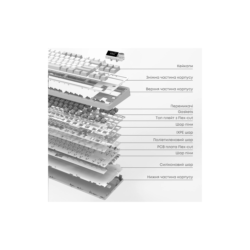 Клавіатура Ajazz AK870 Jasmine Switch Yellow RGB USB/Wireless/Bluetooth UA Brown (AK870-JS-YWG) - зображення 6