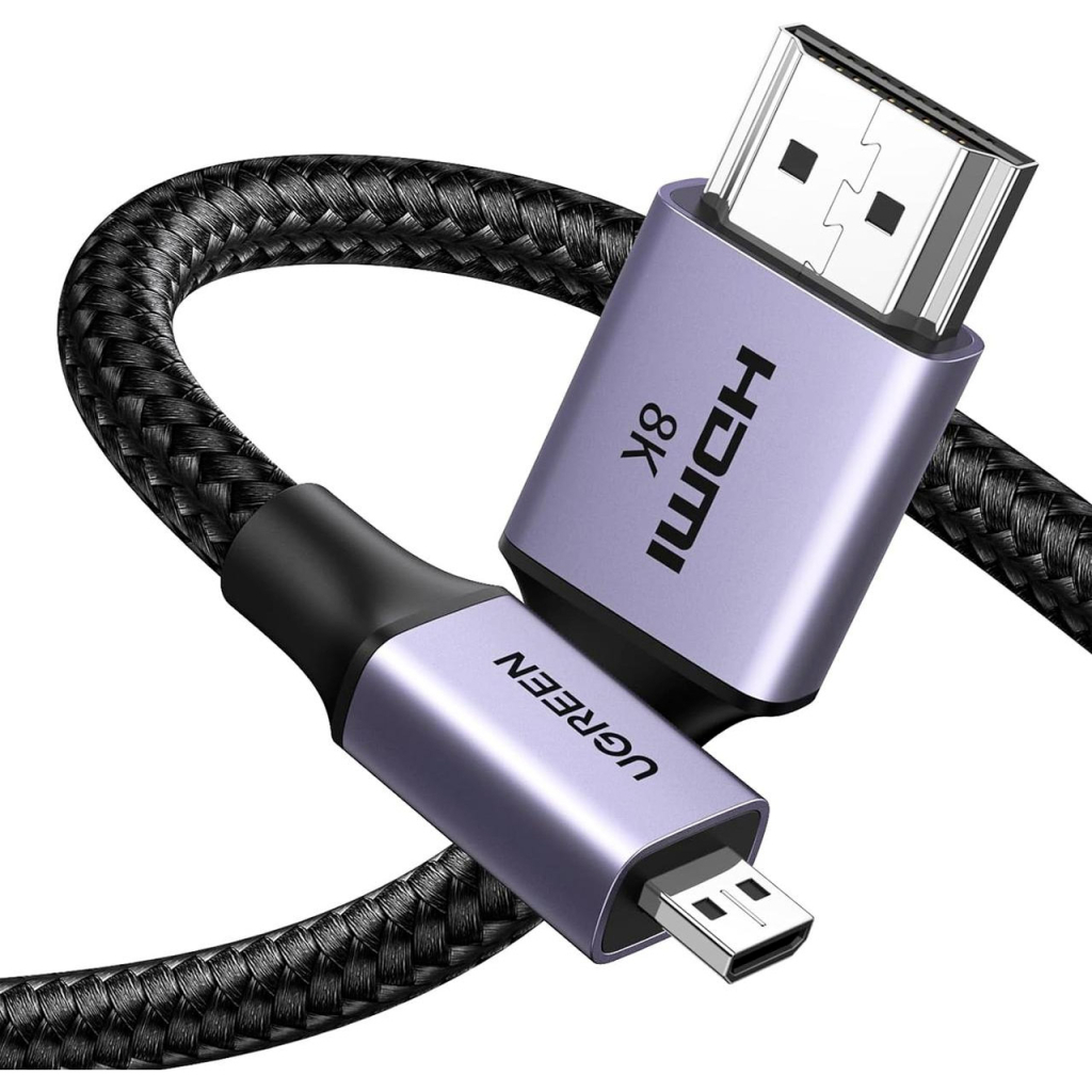 Кабель мультимедійний HDMI M to HDMI micro M 1.0m V2.1 8K60Hz HD164 black UGREEN (15516) - зображення 2