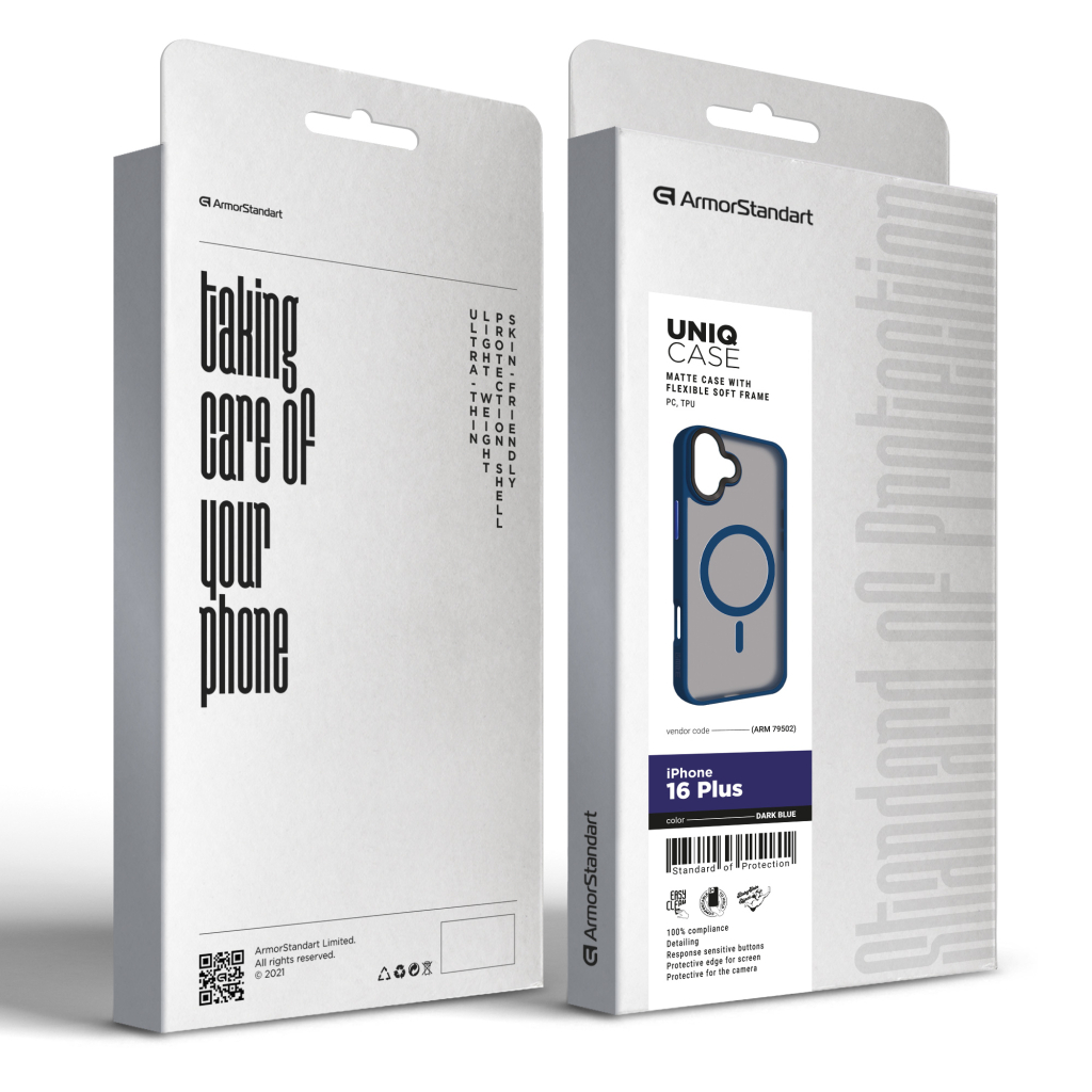 Чохол до мобільного телефона Armorstandart Uniq MagSafe Apple iPhone 16 Plus Dark Blue (ARM79502) - зображення 2