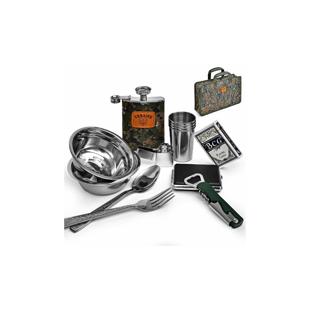 Набір для пікніка Stenson для мисливця/рибалки "Ukraine" 16пр/набір у камуфляжному кейсі (R31008) - изображение 2