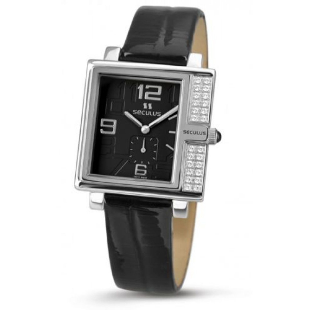 Наручний годинник Seculus 1670.2.1064 black, ss-cz, black leather - зображення 1