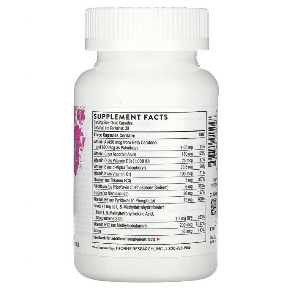 Мультивітамін Thorne Research Мультивітаміни для вагітних і годуючих жінок, Basic Pr (THR-01504) - зображення 2