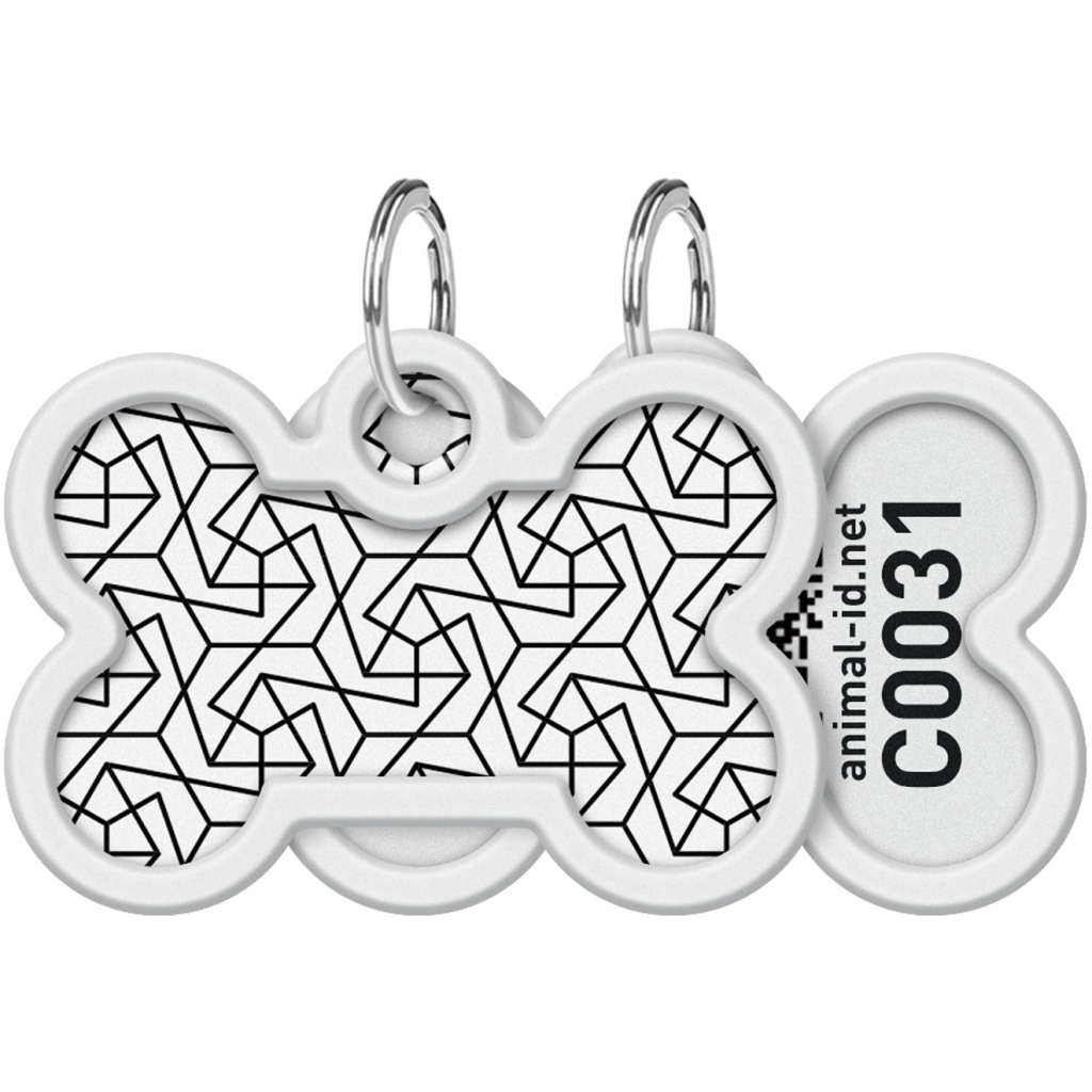 Адресник для тварин WAUDOG Smart ID з QR паспортом "Геометрія", кістка 40х28 мм (0640-0202) - изображение 1