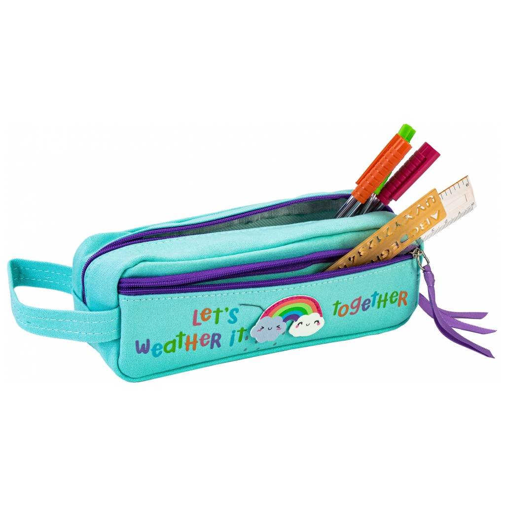 Пенал Cool For School з ремінцем 2 відділення блакитний (CF87016) - зображення 2