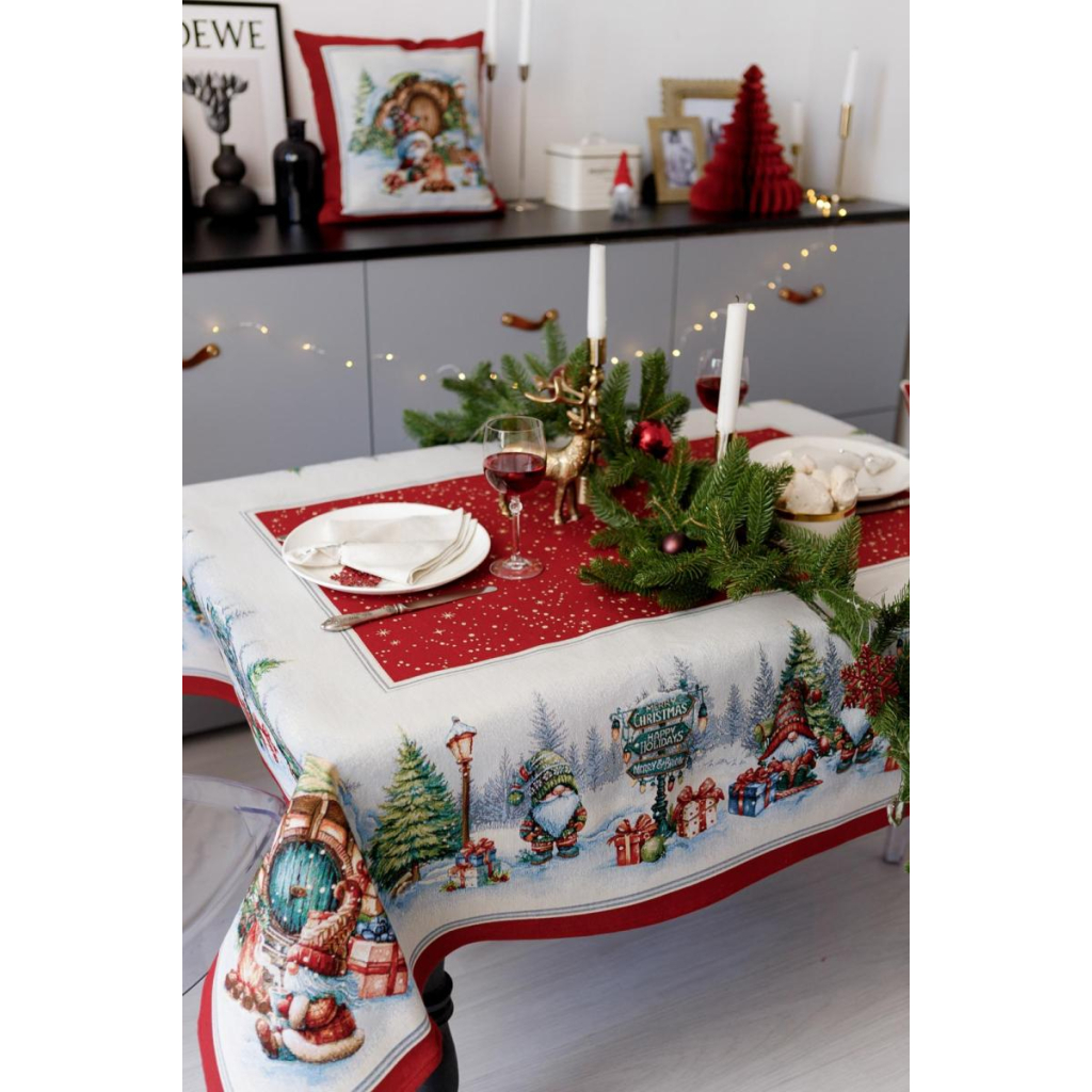Скатертина Прованс гобеленова Різдвяне багаття 95х100 см (037396) - зображення 12