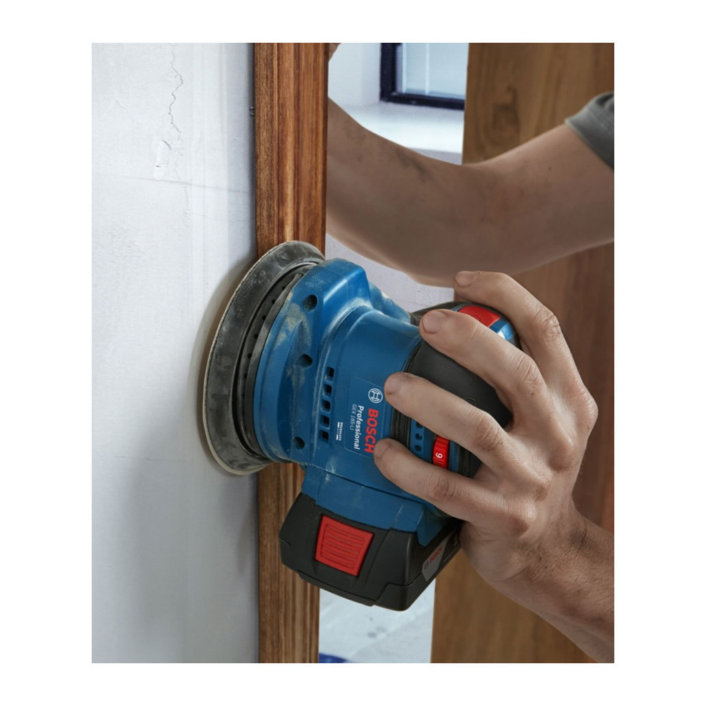 Шліфувальна машина Bosch GEX 185-LI, 18В, 125 мм, 6000-10000 об/хв (без АКБ та ЗП) (0.601.3A5.020) - изображение 11