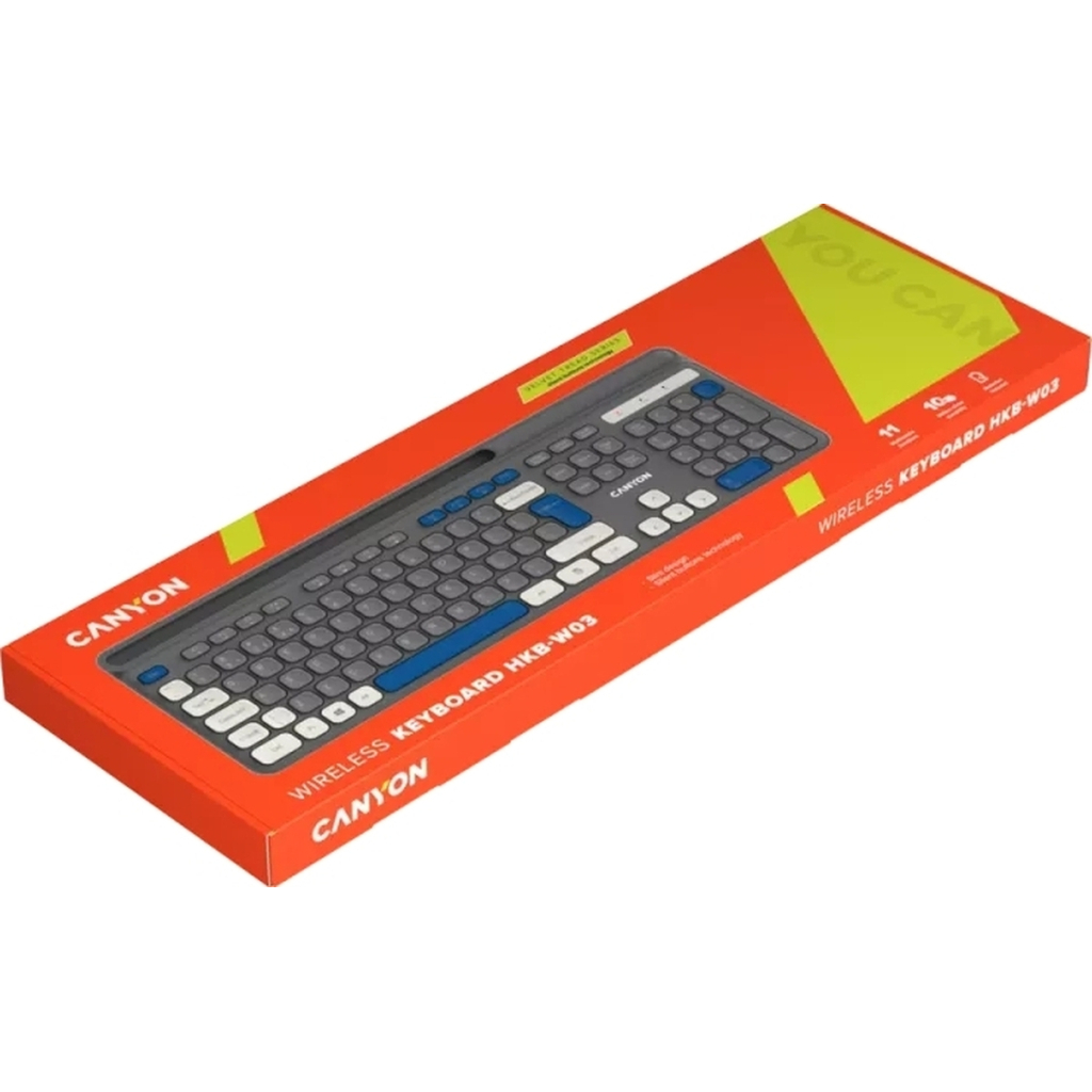 Клавіатура Canyon HKB-W03 Wireless UA Grey (CNS-HKBW03DG) - зображення 5
