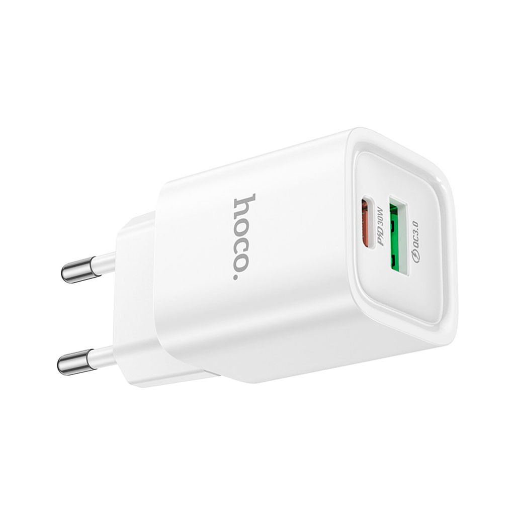 Зарядний пристрій HOCO C149A Charm 1xUSB-C PD30W + 1xUSB QC3.0 White (6942007630337) - зображення 4