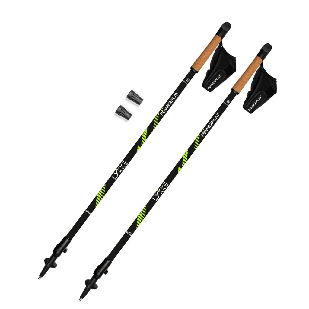 Палиці для скандинавської ходи PowerPlay 9104 Lykke Black/Green 80-135 см (PP_9104_LYKKE) - зображення 1