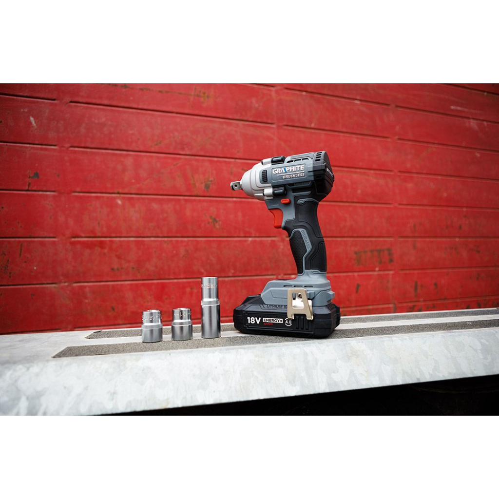 Гайковерт Graphite Energy+ 18V, безщітковий, 2600об/хв, 330Нм, 1/2", 0.9кг (без АКБ та ЗП) (58G028-1) - изображение 2