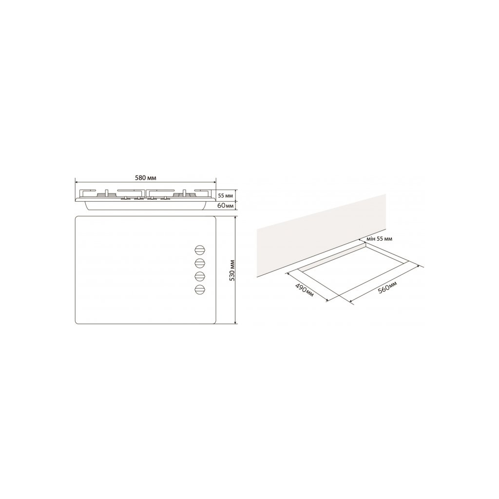 Варочна поверхня Jantar HGR 60 WH EF - зображення 9