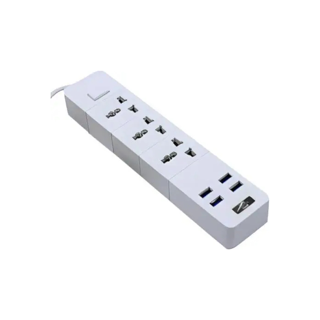 Мережевий фільтр живлення Voltronic TВ-Т08, 3роз, 4*USB White (ТВ-Т08-White) - зображення 1