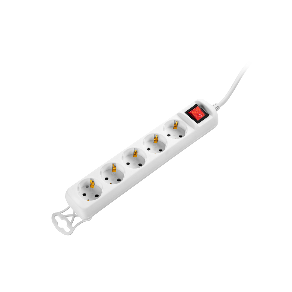Мережевий подовжувач 2E 5XSchuko з вимикачем,1.5м, white (2E-U05ESM1.5) - зображення 3