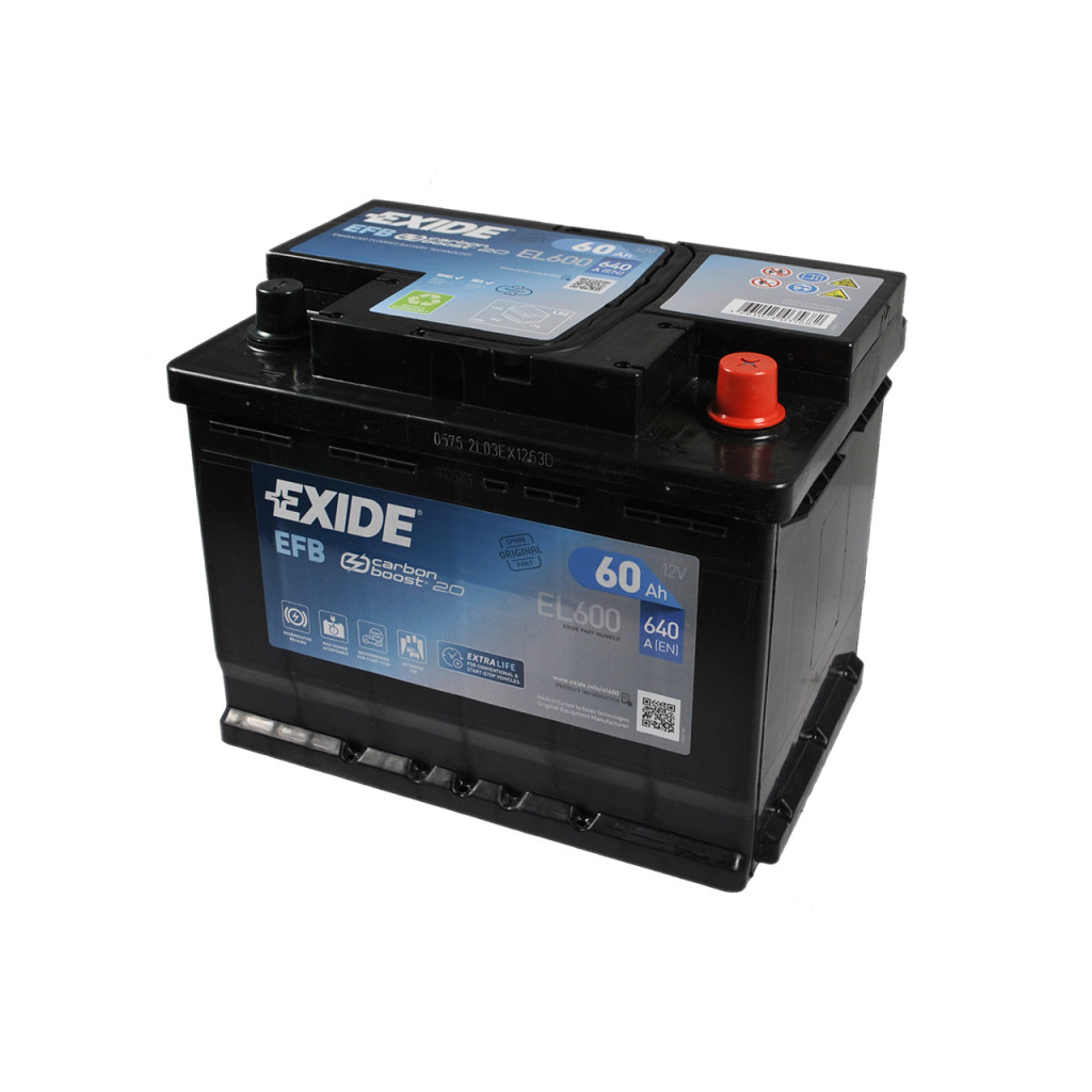Акумулятор автомобільний EXIDE START-STOP EFB 60A (EL600) - изображение 3