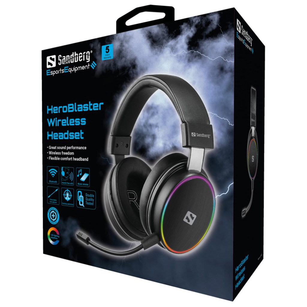 Навушники Sandberg HeroBlaster Bluetooth Led Headset Black (126-42) - зображення 5