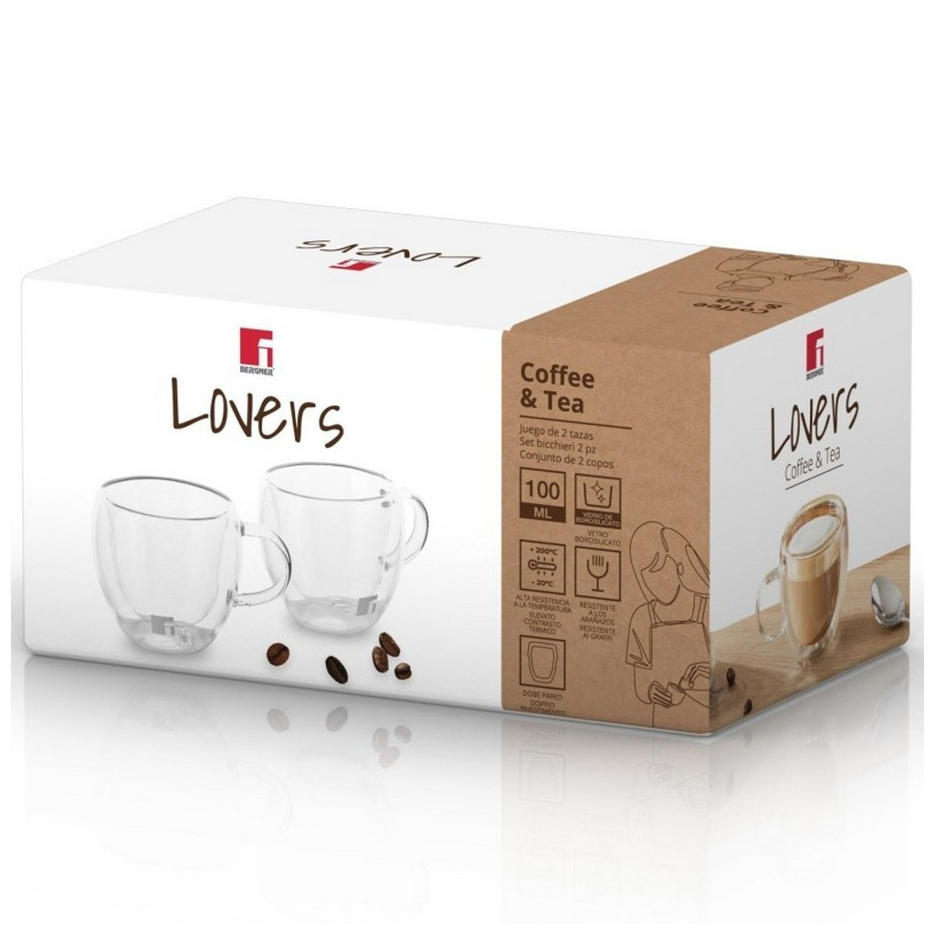 Набір чашок Bergner Coffee & Tea lovers 100 мл 2 шт (BG-20114-MM) - зображення 3