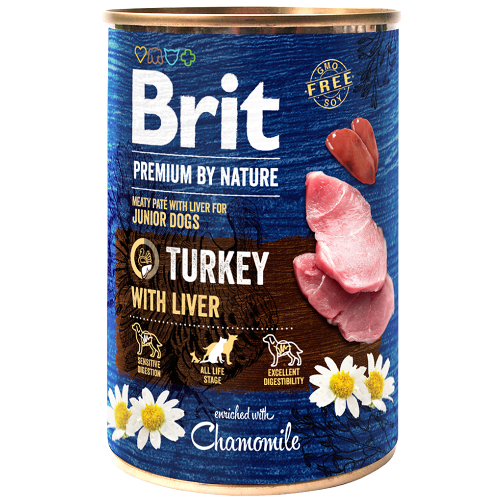 Консерви для собак Brit Premium by Nature індичка з індичою печінкою 800 г (8595602538577) - зображення 1