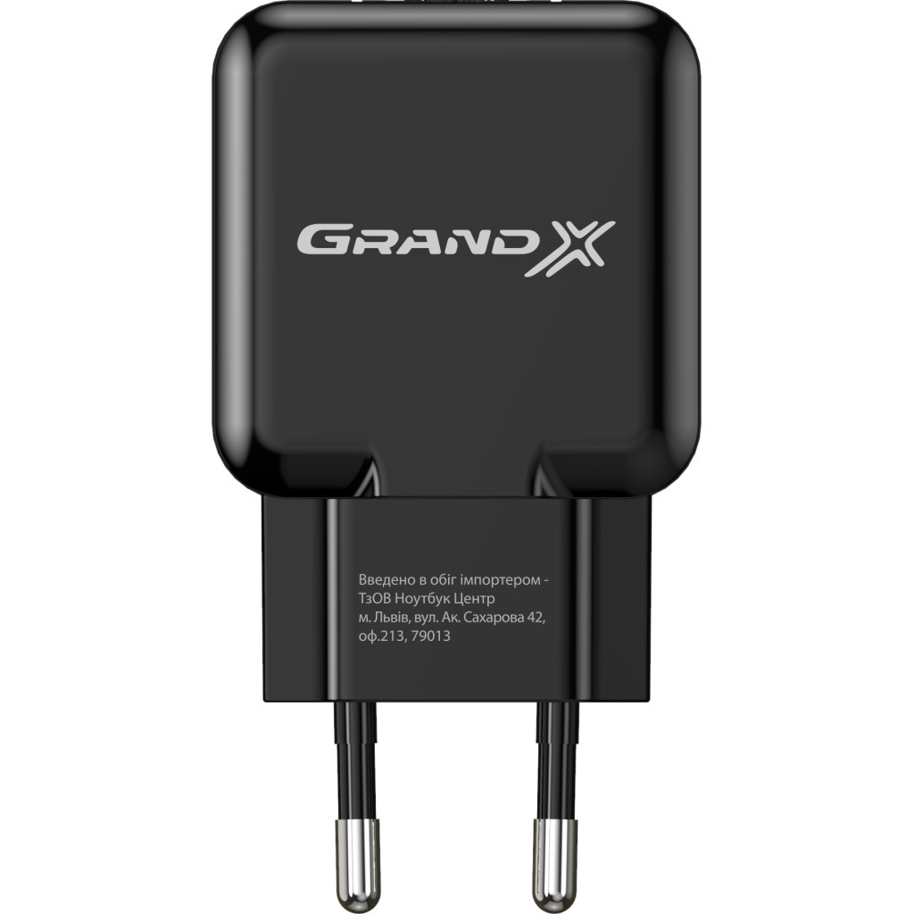 Зарядний пристрій Grand-X CH-03B (5V/2,1A) Black (CH-03B) - зображення 2