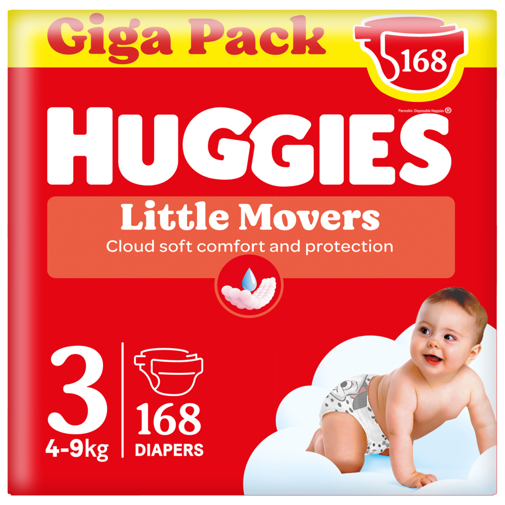 Підгузки Huggies Little Movers 3 (4-9 кг) M-pack, 168 шт (5029053577852) - зображення 1