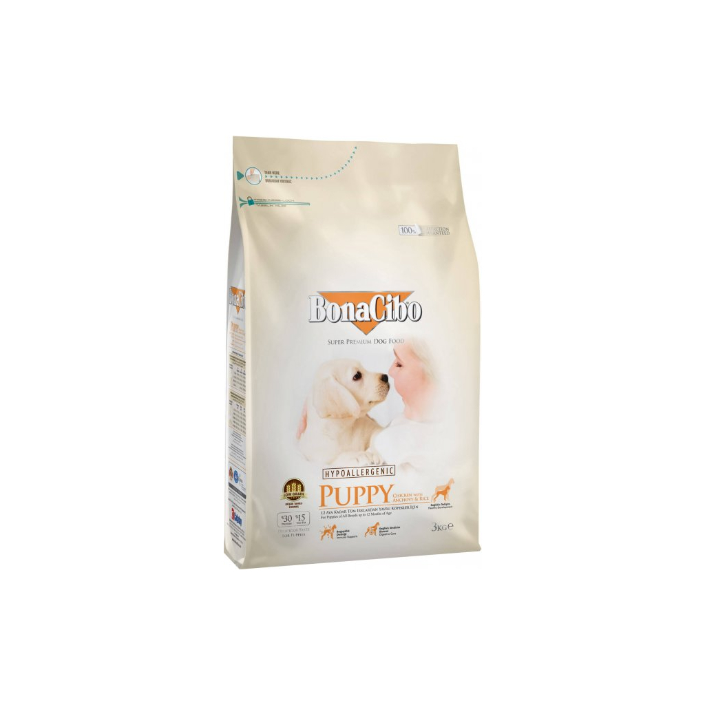 Сухий корм для собак BonaCibo Puppy Chicken&Rice with Anchovy 3 кг (BC406106) - зображення 1