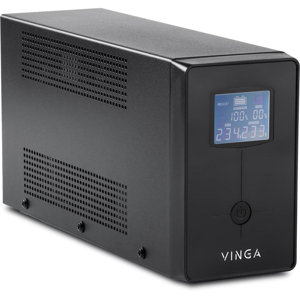 Пристрій безперебійного живлення Vinga LCD 1200VA metal case with USB (VPC-1200MU) - зображення 2