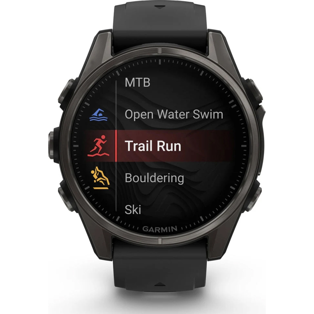 Смарт-годинник Garmin fenix 8 43mm, AMOLED, Saph, CrbnGry Ti/Blk, Blk/PebblGryBnd, (010-02903-21) - изображение 9