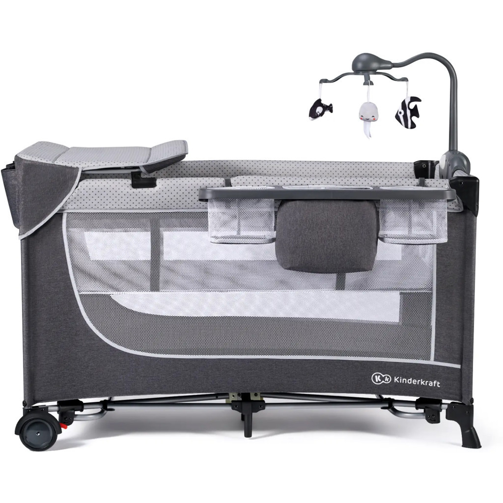 Дитячий манеж Kinderkraft кровать Leody с пеленатором Grey (5902533917952) - изображение 2