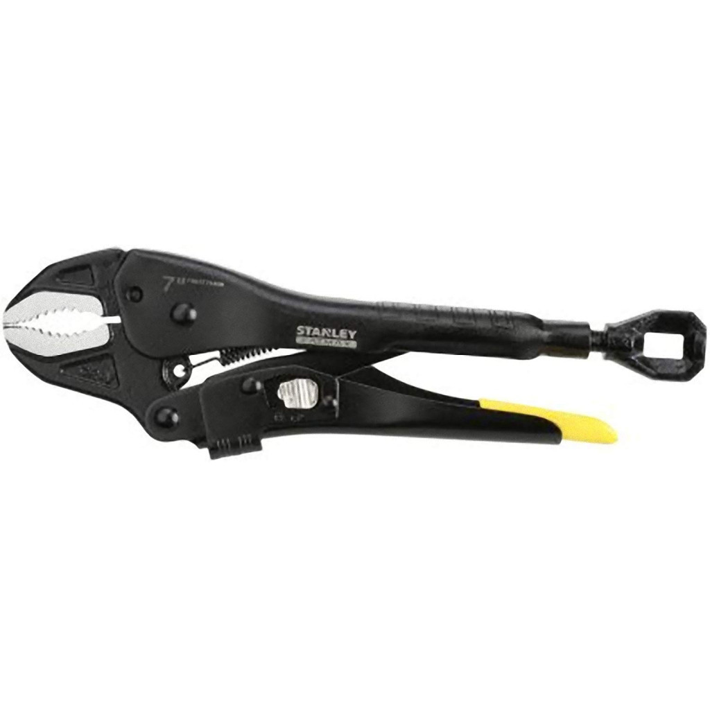Кліщі Stanley з фіксацією (пінци) вигнуті губки 180мм посилені FatMax (FMHT0-75409) - зображення 1