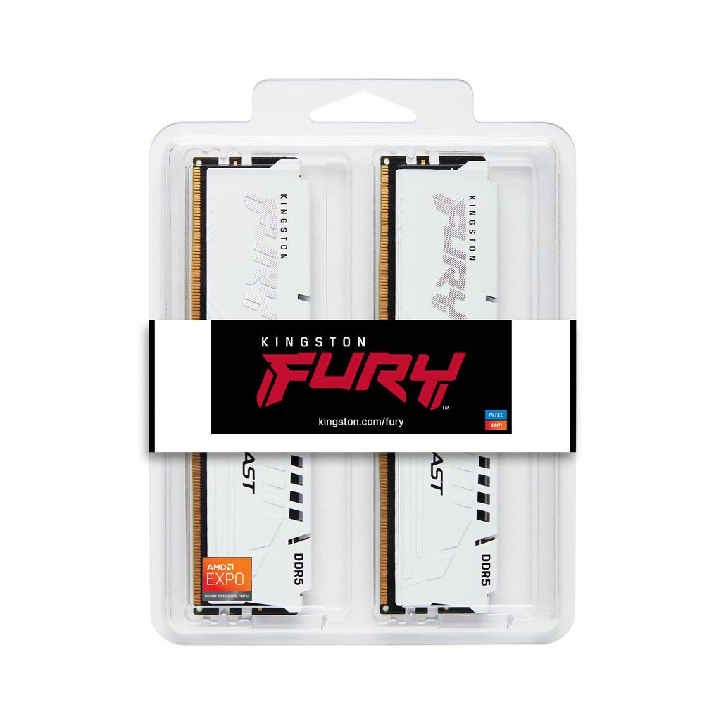 Модуль пам'яті для комп'ютера DDR5 32GB (2x16GB) 5200 MHz Beast EXPO White Kingston Fury (ex.HyperX) (KF552C36BWEK2-32) - зображення 5
