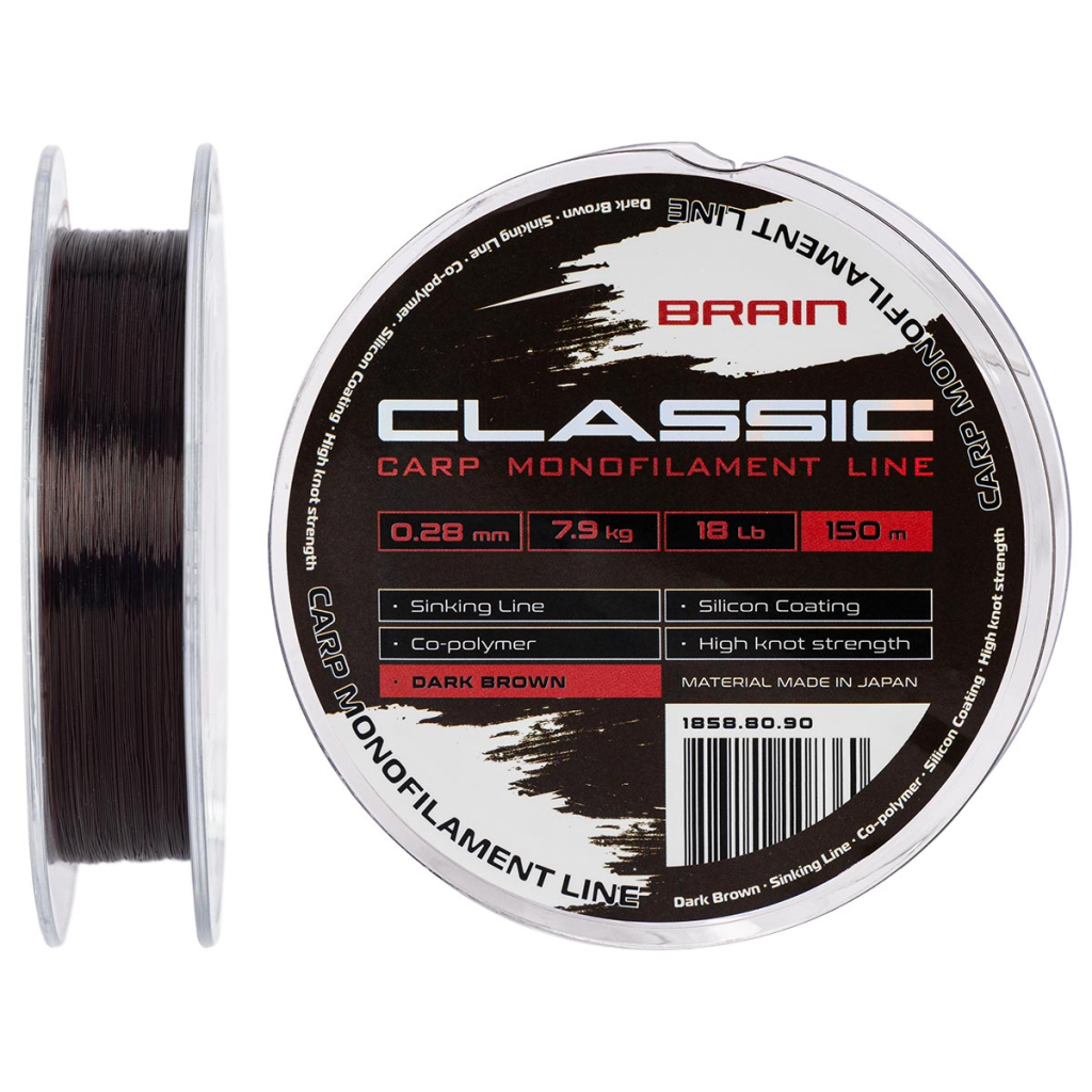 Волосінь Brain Classic Carp Line (dark brown) 150m 0.28mm 18lb 7.9kg (1858.80.90) - зображення 1