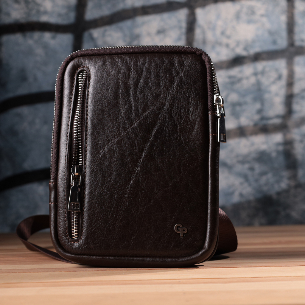 Сумка Grande Pelle Бананка з гладкої натуральної шкіри Коричнева (22880) - зображення 10