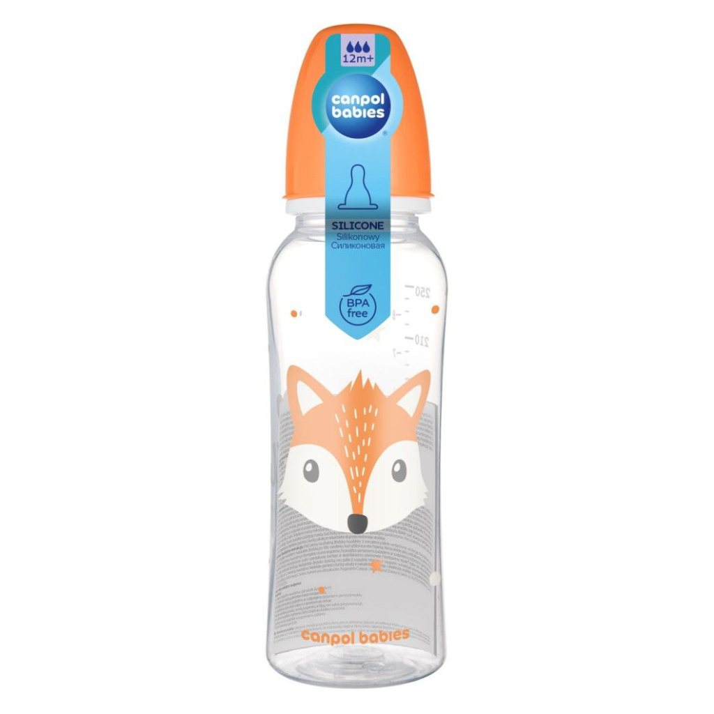Пляшечка для годування Canpol babies Cute Animals стандартна 250 мл помаранчева (11/841_ora) - зображення 3