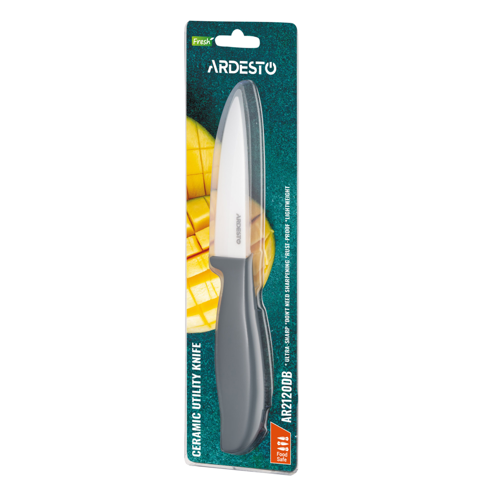 Кухонний ніж Ardesto Fresh 10см, кераміка, пластик, синій (AR2120DB) - зображення 3