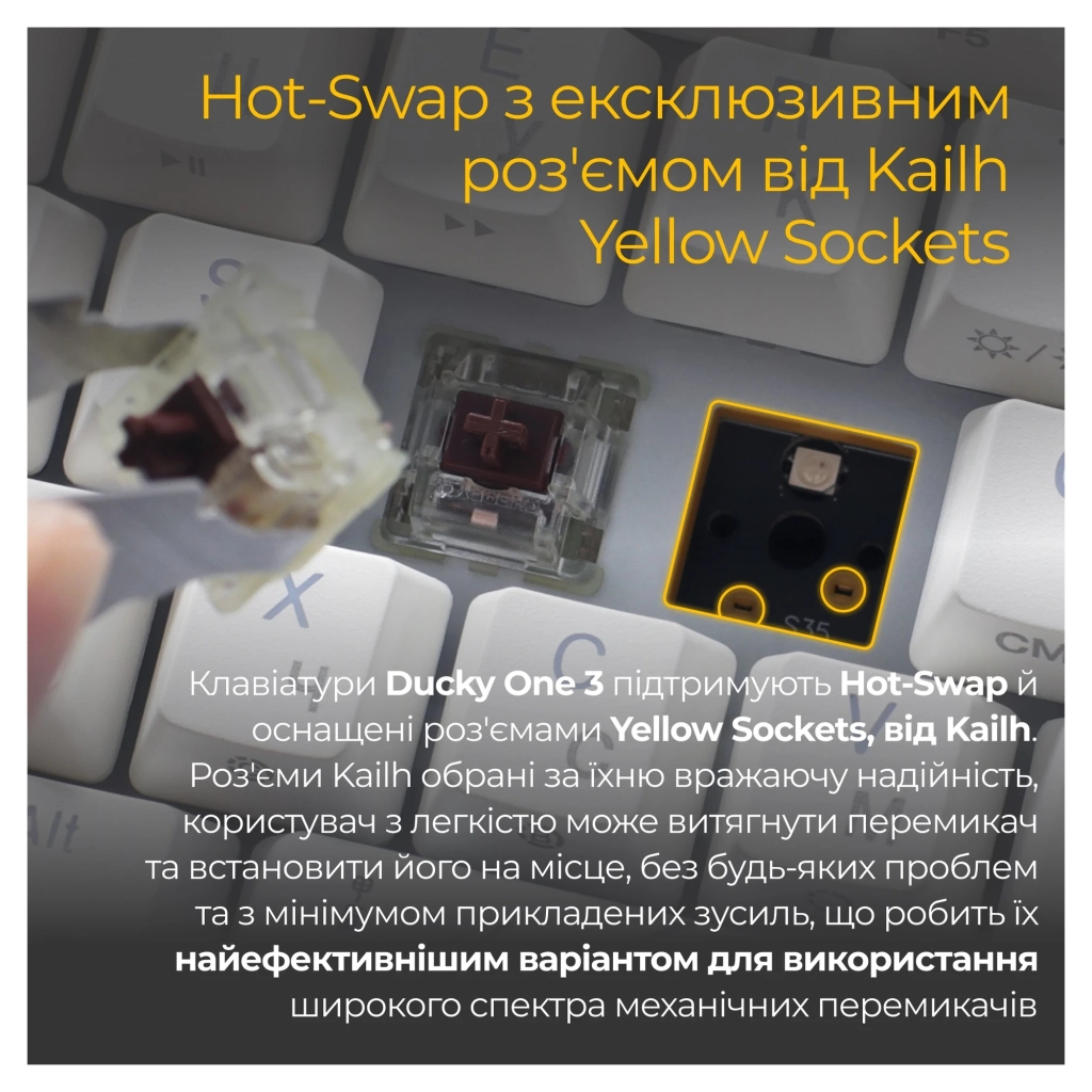 Клавіатура Ducky One 3 SF Cherry MX Brown RGB UA USB White (DKON2167ST-BUAPXPWWWSC1) - зображення 12