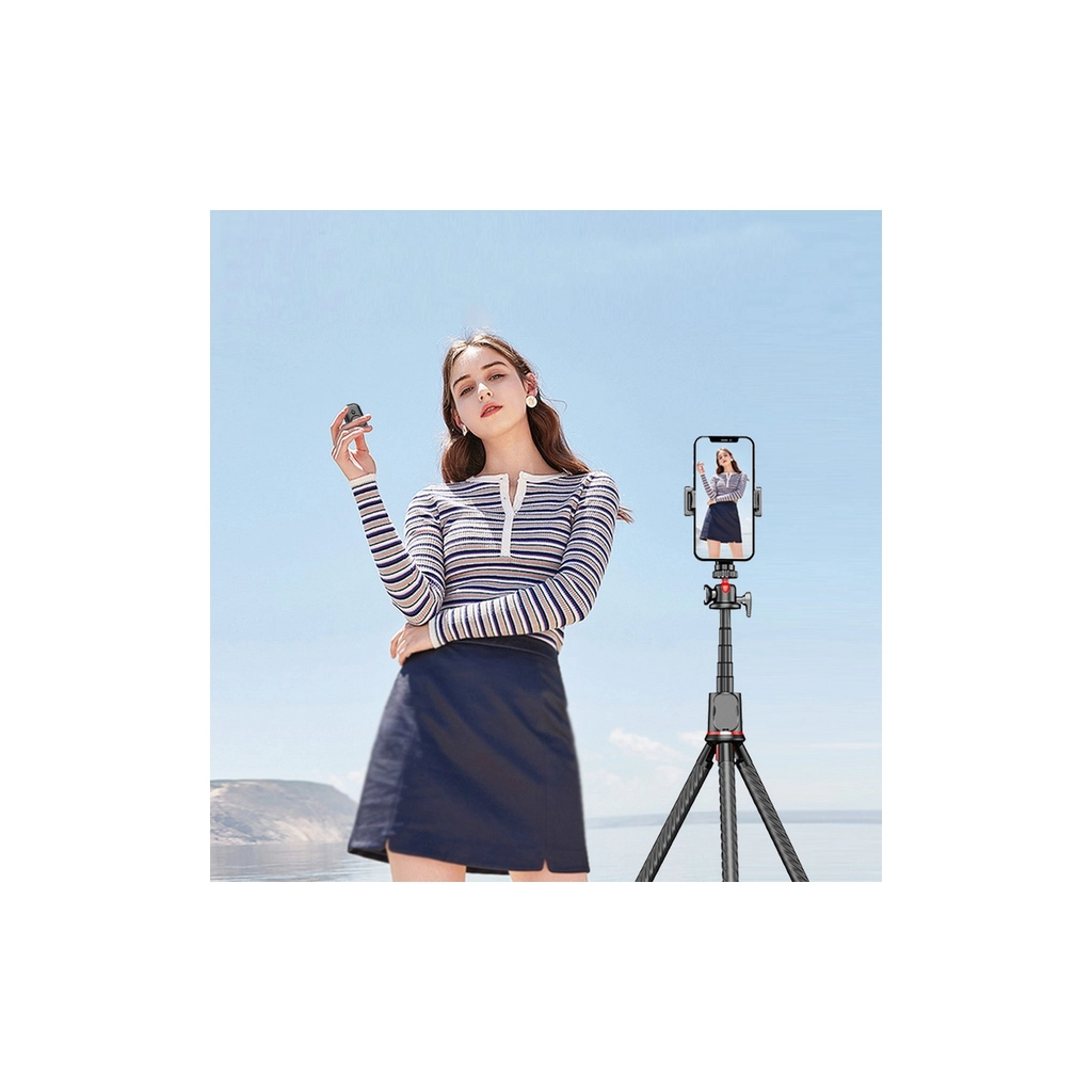 Штатив RTAKO C03 Octopus Extendable Tripod Selfie Stick (with Detachable Phone Holder) Black (6942063212416) - зображення 5